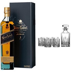 Johnnie Walker Blue Label Blended Scotch Whisky and Royal Doulton Crystal Decanter Seasons Set, 1 x 700ml